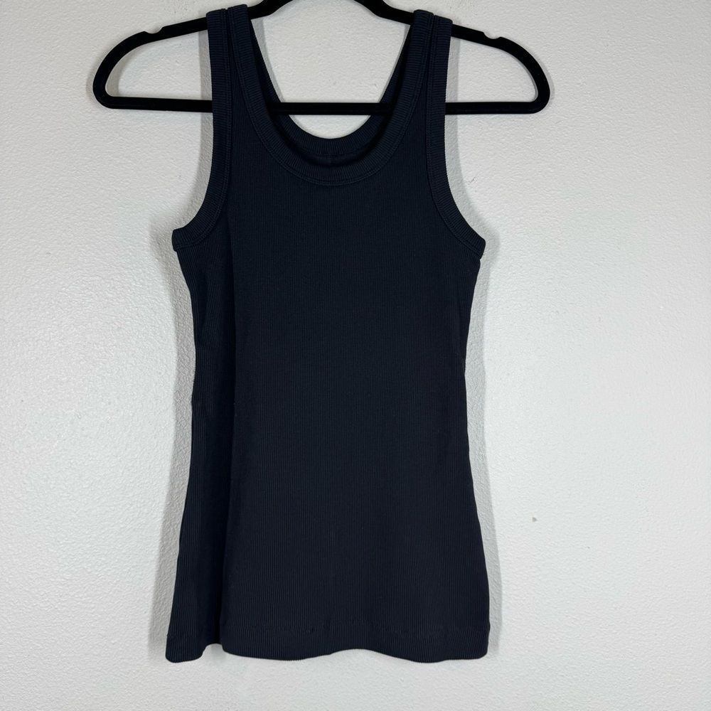 Everlane Organic Cotton Ribbed Tank Top Black Basics Women’s Size XS